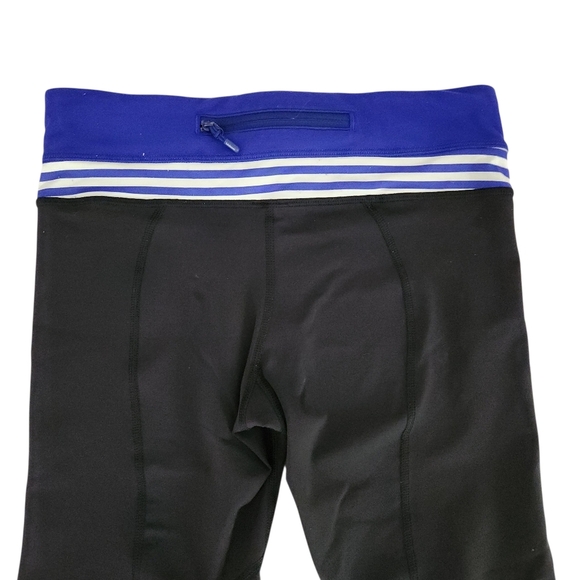 LULULEMON Run: Inspire Crop II Black / Pigment Blue White Narrow Bold size 6 - Picture 6 of 14